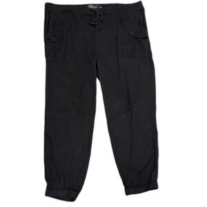 Torrid Black Stretch Lyocell Cropped Cargo Jogger Pants Streetwear Plus Size 18